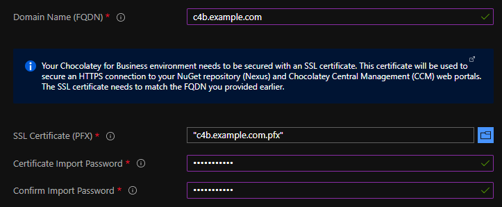 C4B Azure Environment domain and ssl step